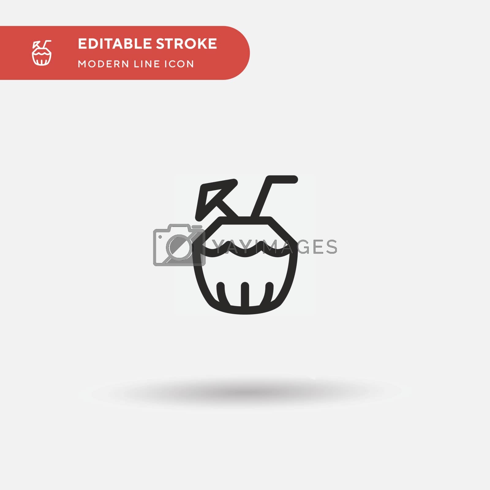 Coconut Drink Simple vector icon. Illustration symbol design template for web mobile UI element. Perfect color modern pictogram on editable stroke. Coconut Drink icons for your business project
