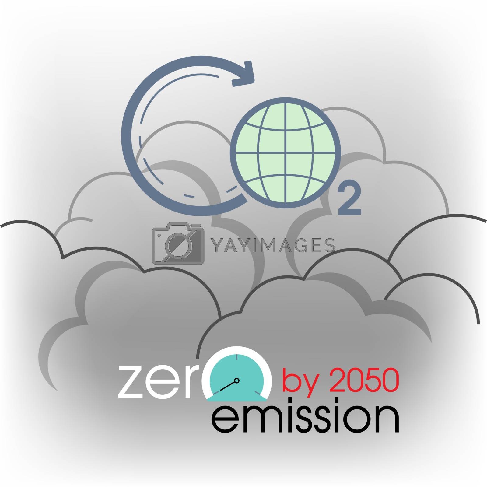 Royalty free image of Zero Emission 2050 by Chiamsakul