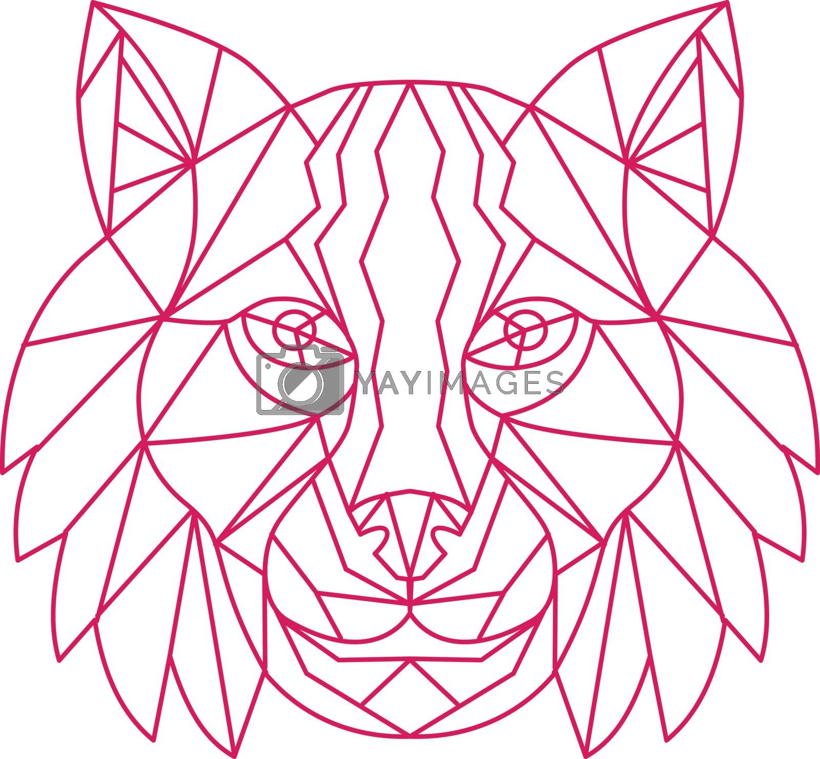 Royalty free image of Lynx Bobcat Head Mono Line by patrimonio