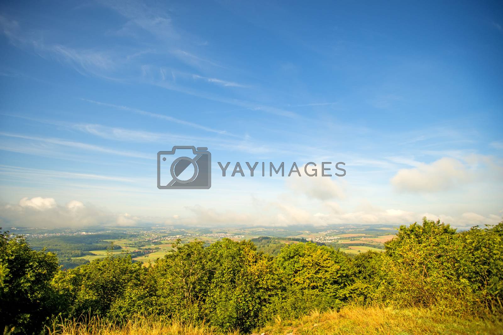 Royalty free image of Panoramic views of the hill Hohenstaufen to the South of Germany by Jochen