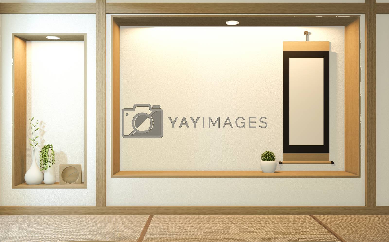 Royalty free image of Nihon room design interior with door paper and cabinet shelf wal by Minny0012011@hotmail.com