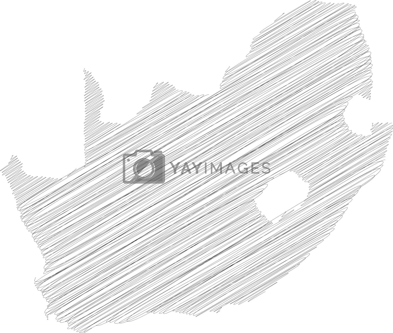 Royalty free image of South Africa - solid black silhouette map of country area. Simple flat vector illustration by pyty