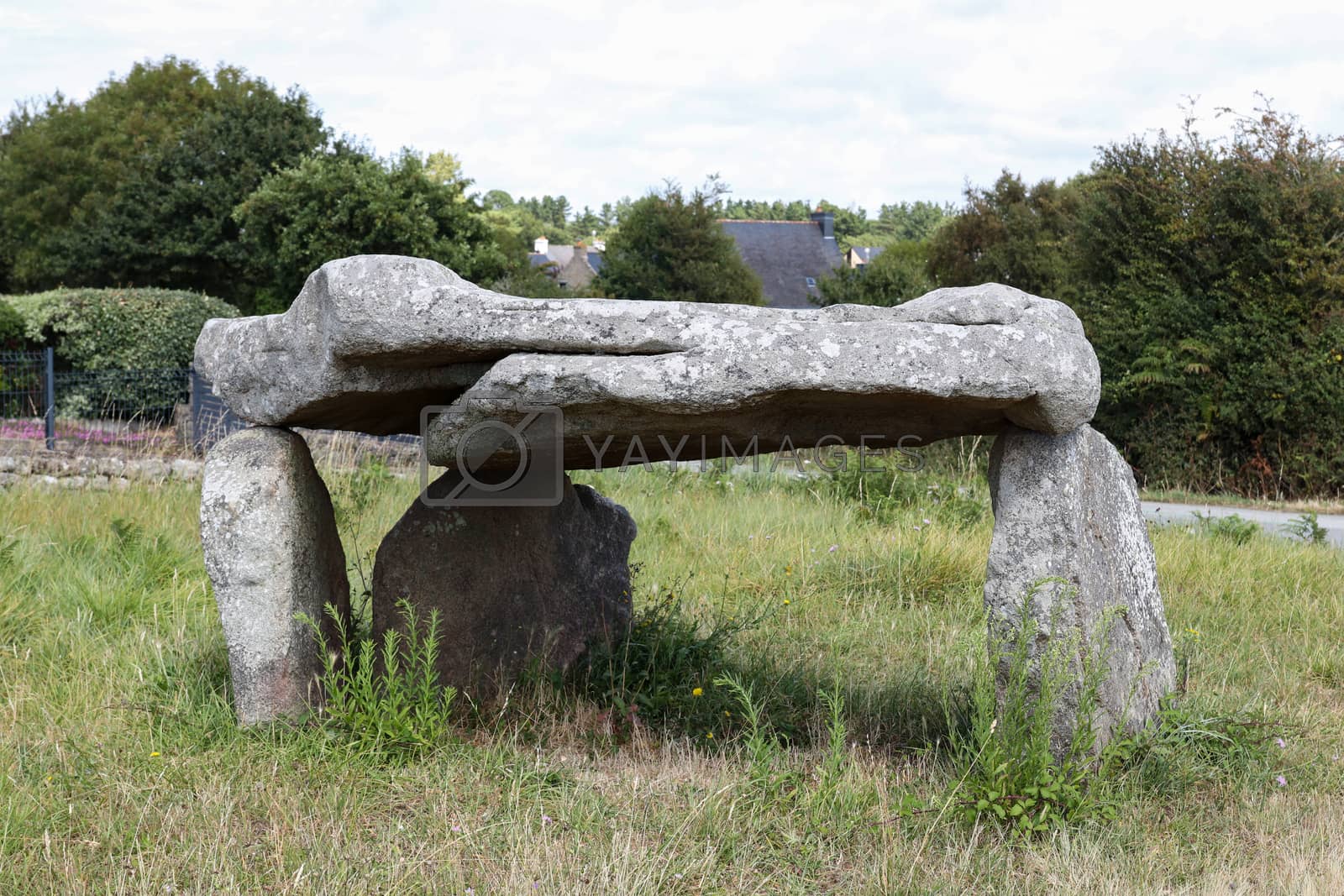 Royalty free image of Dolmen of Botlann - megalithic monument in Erdeven village, Brit by Mibuch