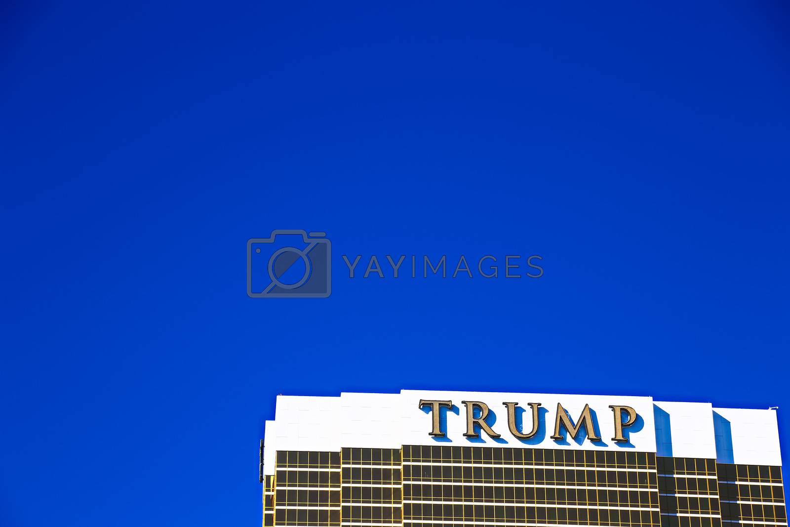 Royalty free image of Las Vegas, USA - Sep 17, 2018: Trump International Hotel in Las Vegas, NV, named for real estate developer and politician Donald Trump. The luxury property's windows are gilded with 24-carat gold. by USA-TARO