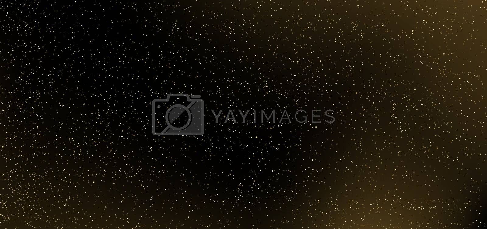 Royalty free image of Gold glitter on black background. Many golden dots particles in  by phochi