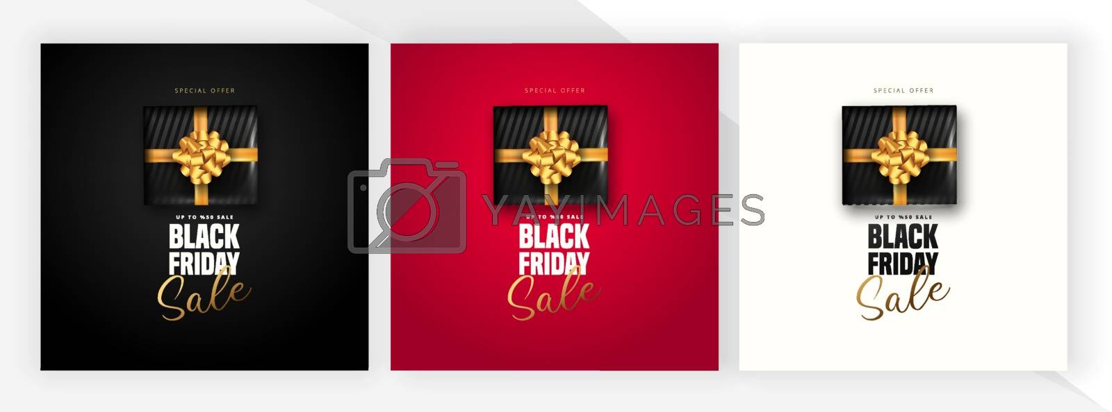 Royalty free image of 50% discount offer for Black friday sale lettering, Black gift b by mustafabeksen