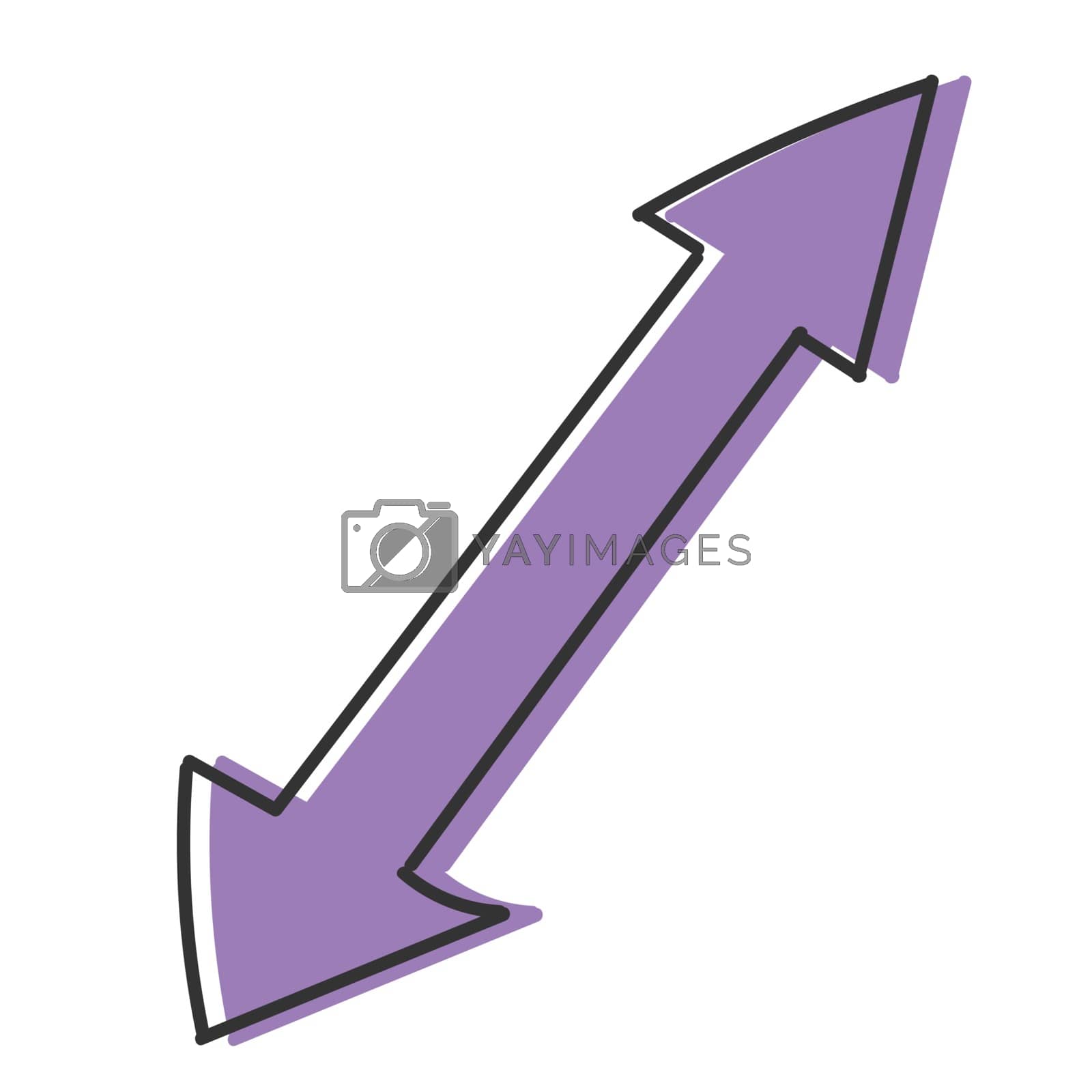 Royalty free image of colored arrow with two directions with shading in the style of D by Grommik