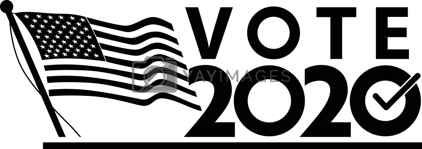 Royalty free image of Vote 2020 American Election Retro Black and White  by patrimonio