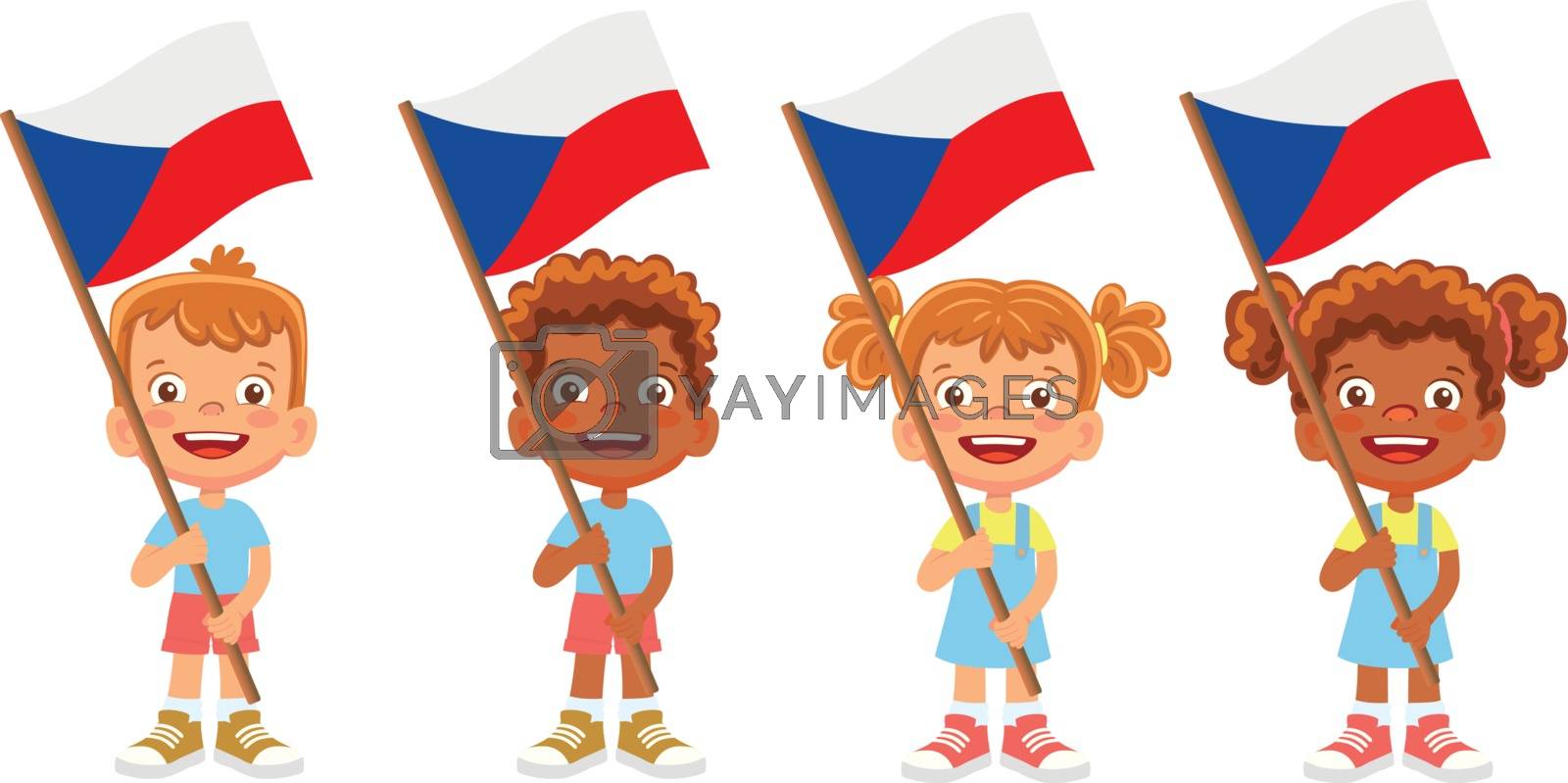 Royalty free image of Czech Republic flag in hand set by Visual-Content