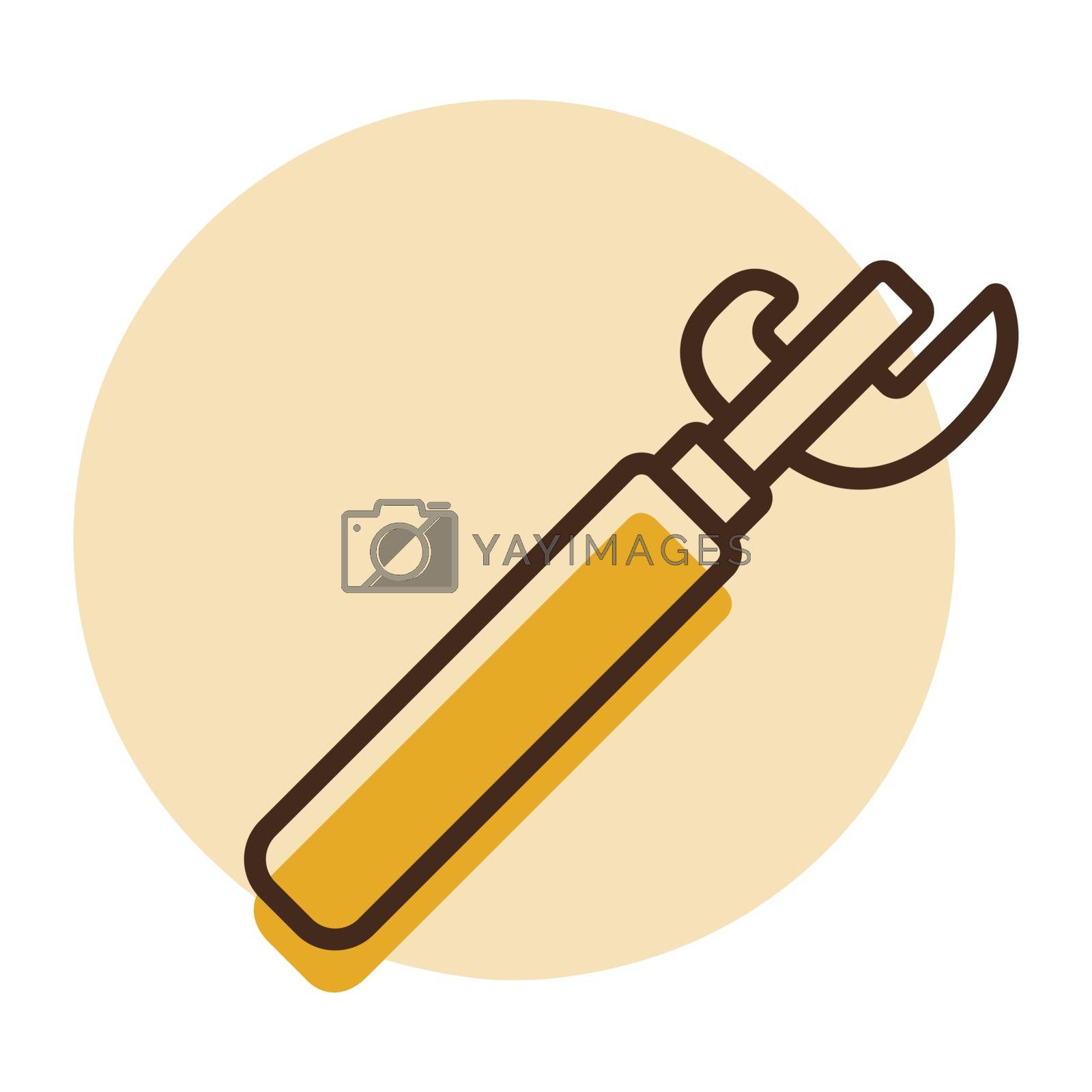 Royalty free image of Can opener with wooden handle vector icon by nosik
