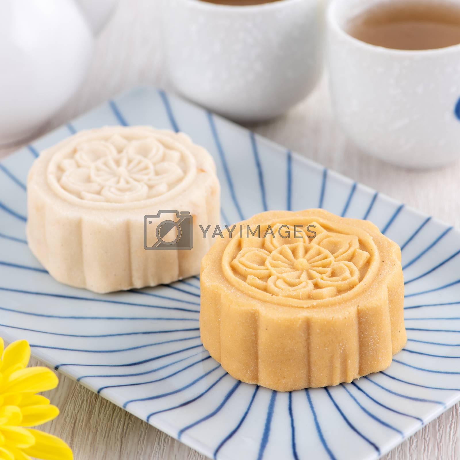 Royalty free image of Colorful beautiful moon cake, mung bean cake, Champion Scholar P by ROMIXIMAGE