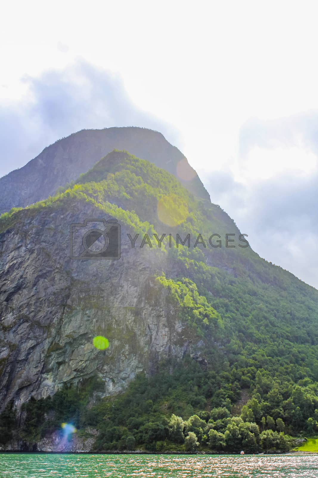 Royalty free image of Norwegian beautiful mountain and fjord landscape, Aurlandsfjord Sognefjord in Norway. by Arkadij