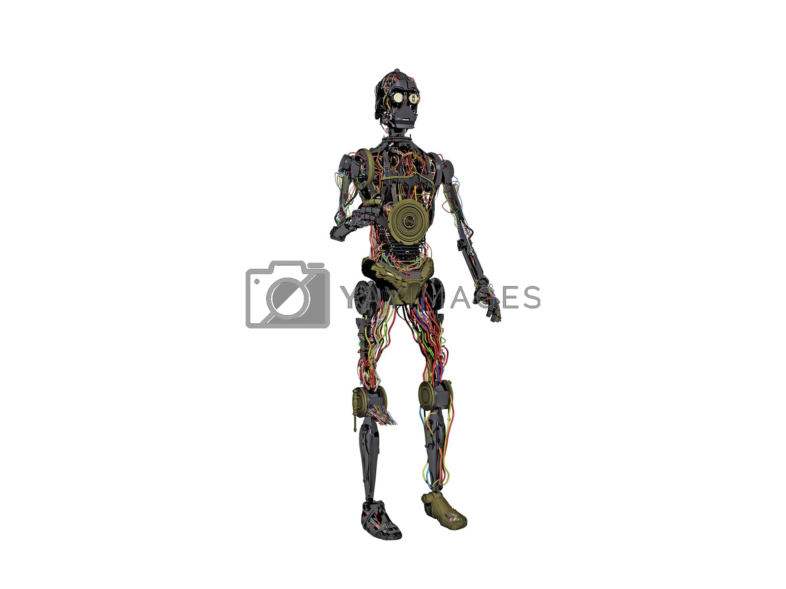 Royalty free image of big heavy metallic humanoid robot by Dr-Lange