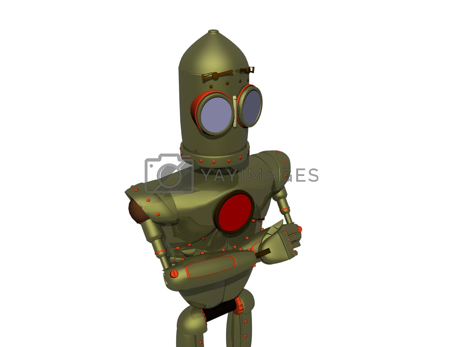 Royalty free image of humanoid steel cartoon robot by Dr-Lange