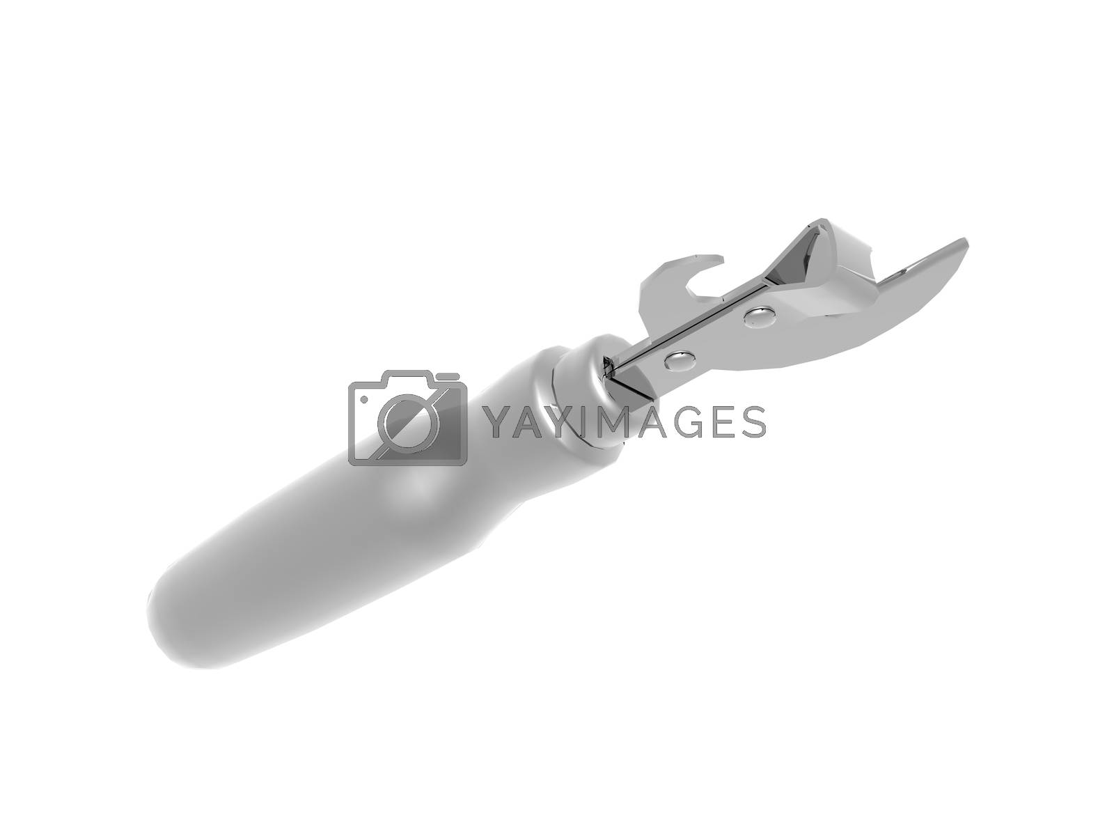 Royalty free image of silver shiny steel can opener by Dr-Lange
