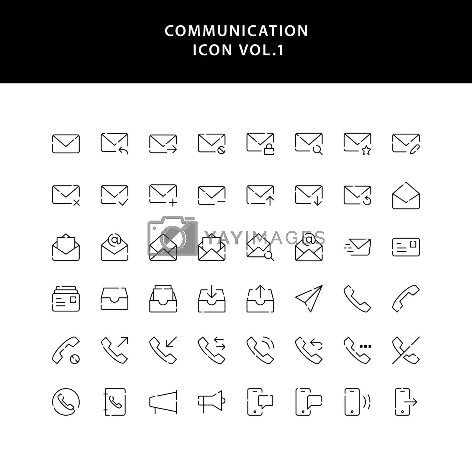 communication outline icon set