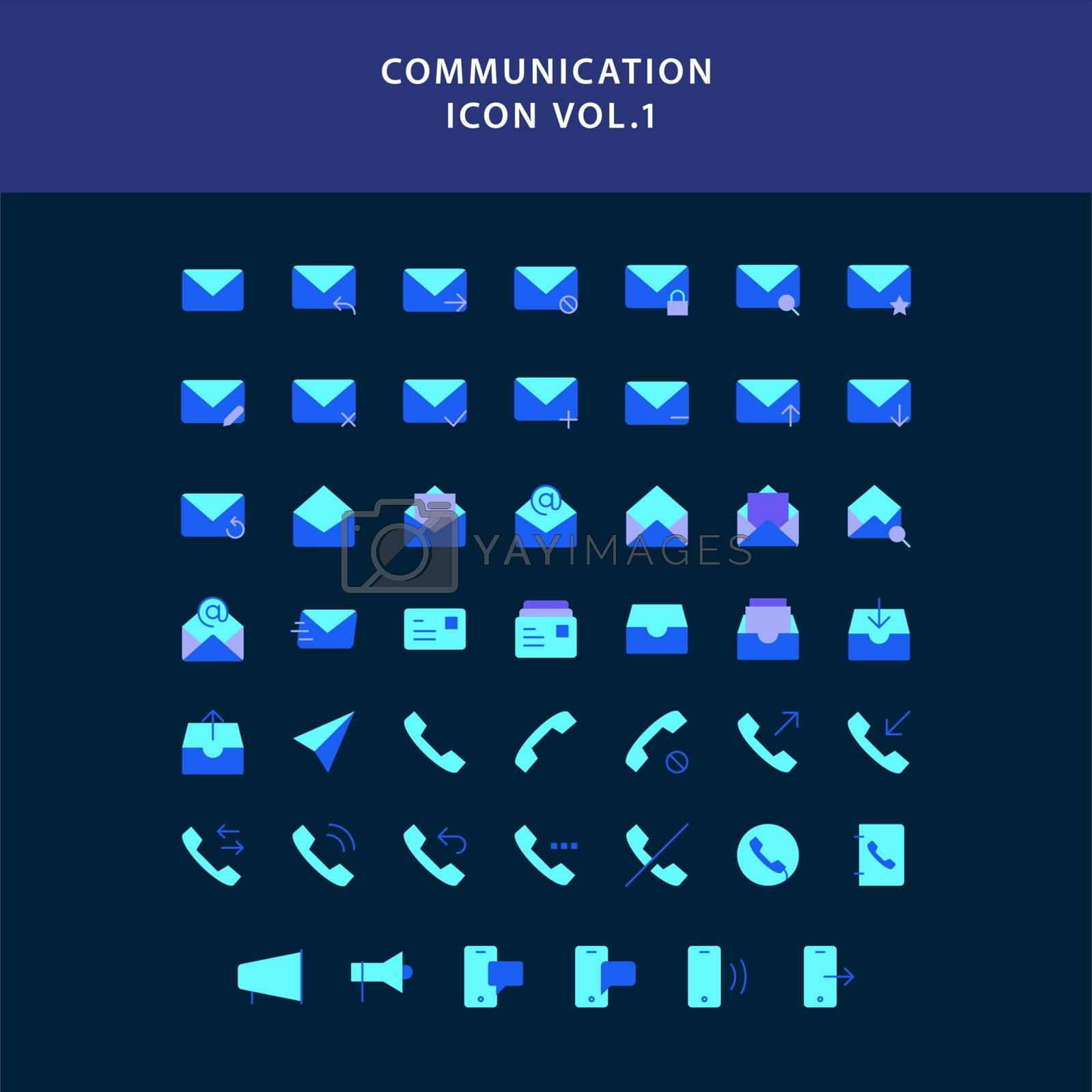 communication  flat style design icon set