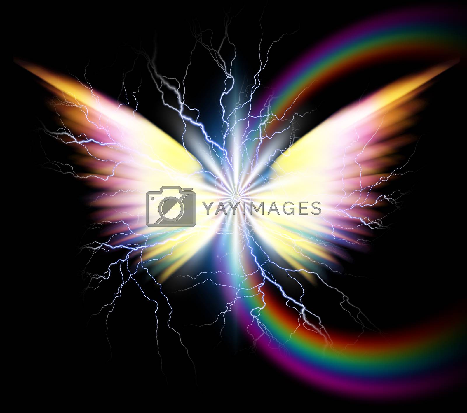 Royalty free image of Angel wings and rainbow by applesstock