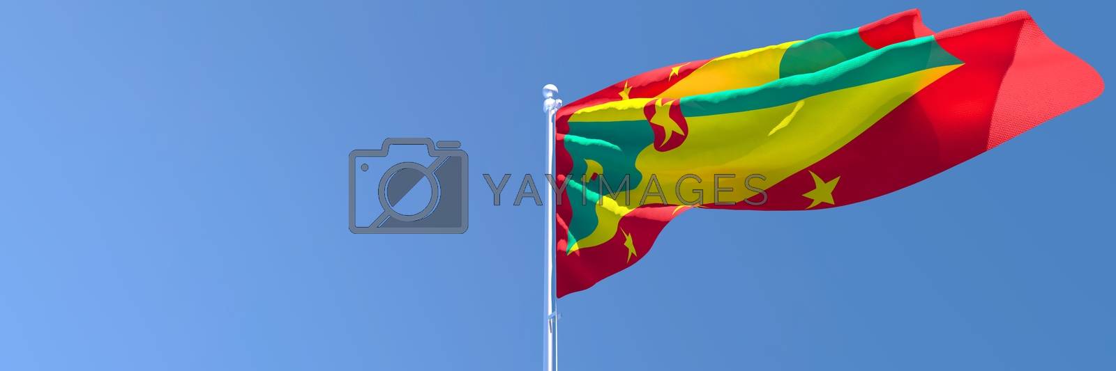 Royalty free image of 3D rendering of the national flag of Grenada waving in the wind by butenkow