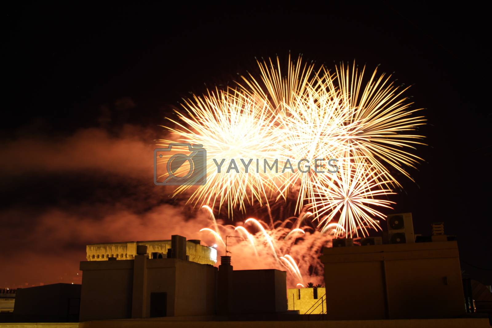 Fireworks in Elche, Spain, for the festivities in August
