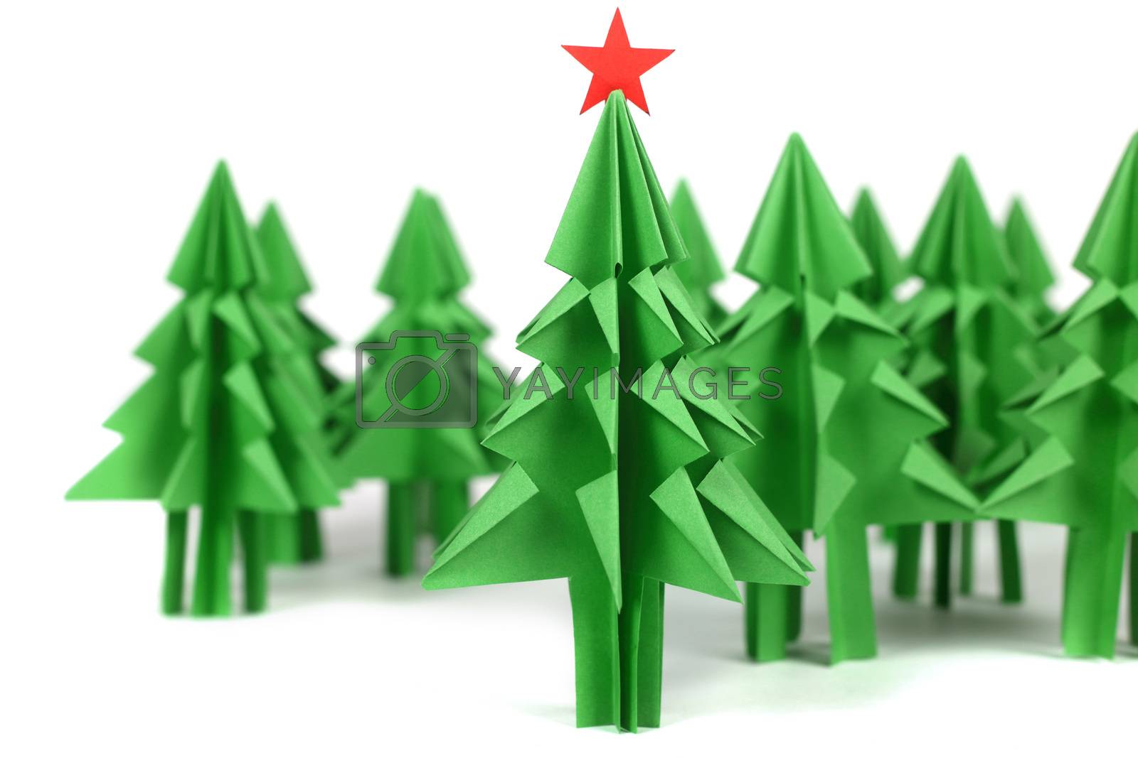 Royalty free image of Origami Christmas trees by destillat