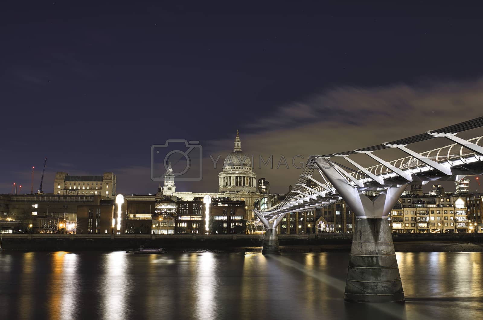 Royalty free image of St Paul Cathedral at Night, London, UK by Kanelbulle