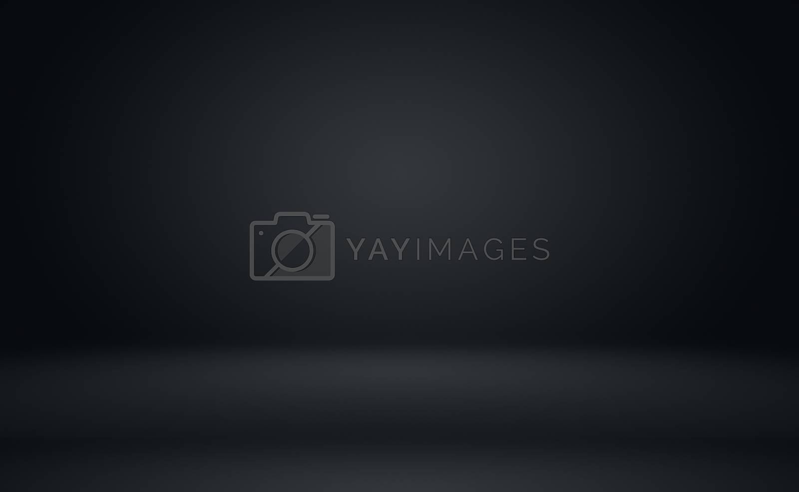 Royalty free image of Abstract luxury blur dark grey and black gradient, used as background studio wall for display your products. by Benzoix