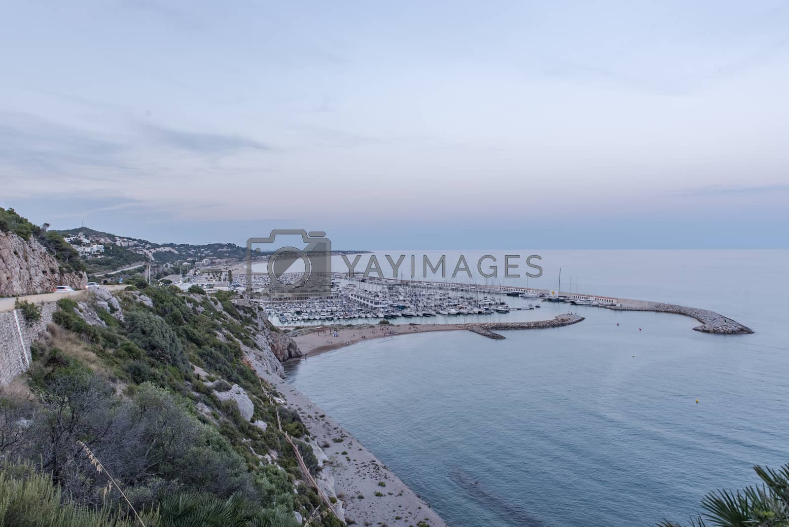 Royalty free image of Boats on the coast of Castelldefels in Barcelona in summer after by martinscphoto