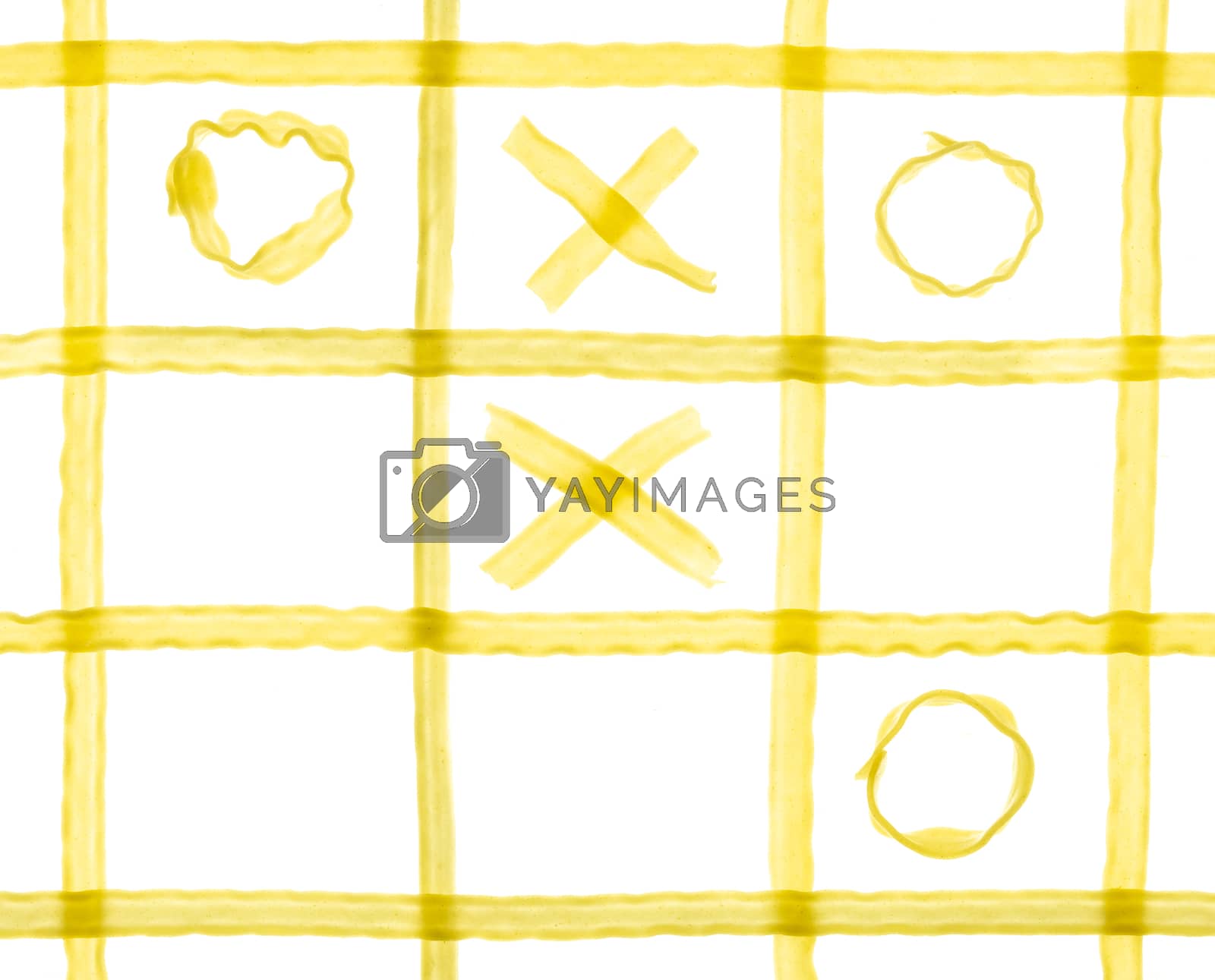 Royalty free image of Pasta tic tac toe game on the white background by sashokddt