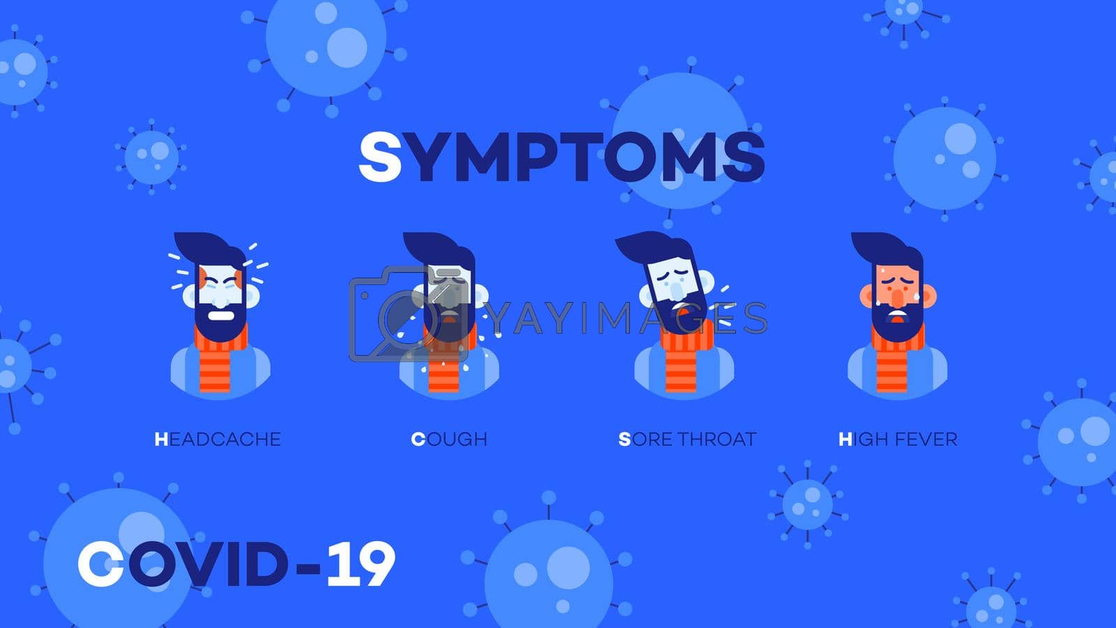 Royalty free image of Infographic illustration with Ncov (covid-19, sars-cov-2) symptoms. by Yarkee