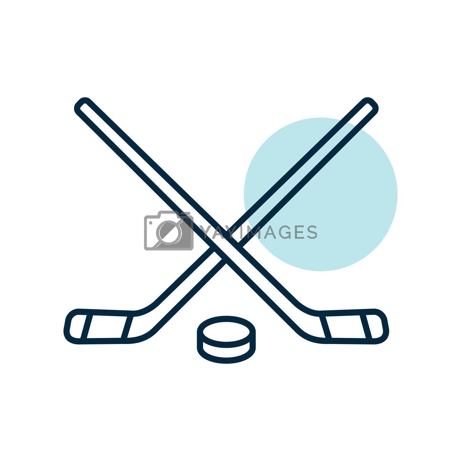 Royalty free image of Ice Hockey Sticks and Puck vector icon by nosik