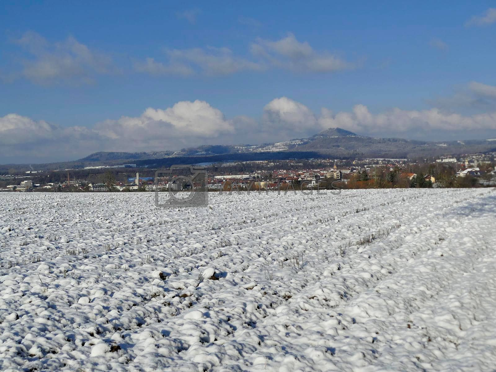 Royalty free image of Panoramic view to the city Eislingen in wintertime in Germany by Jochen