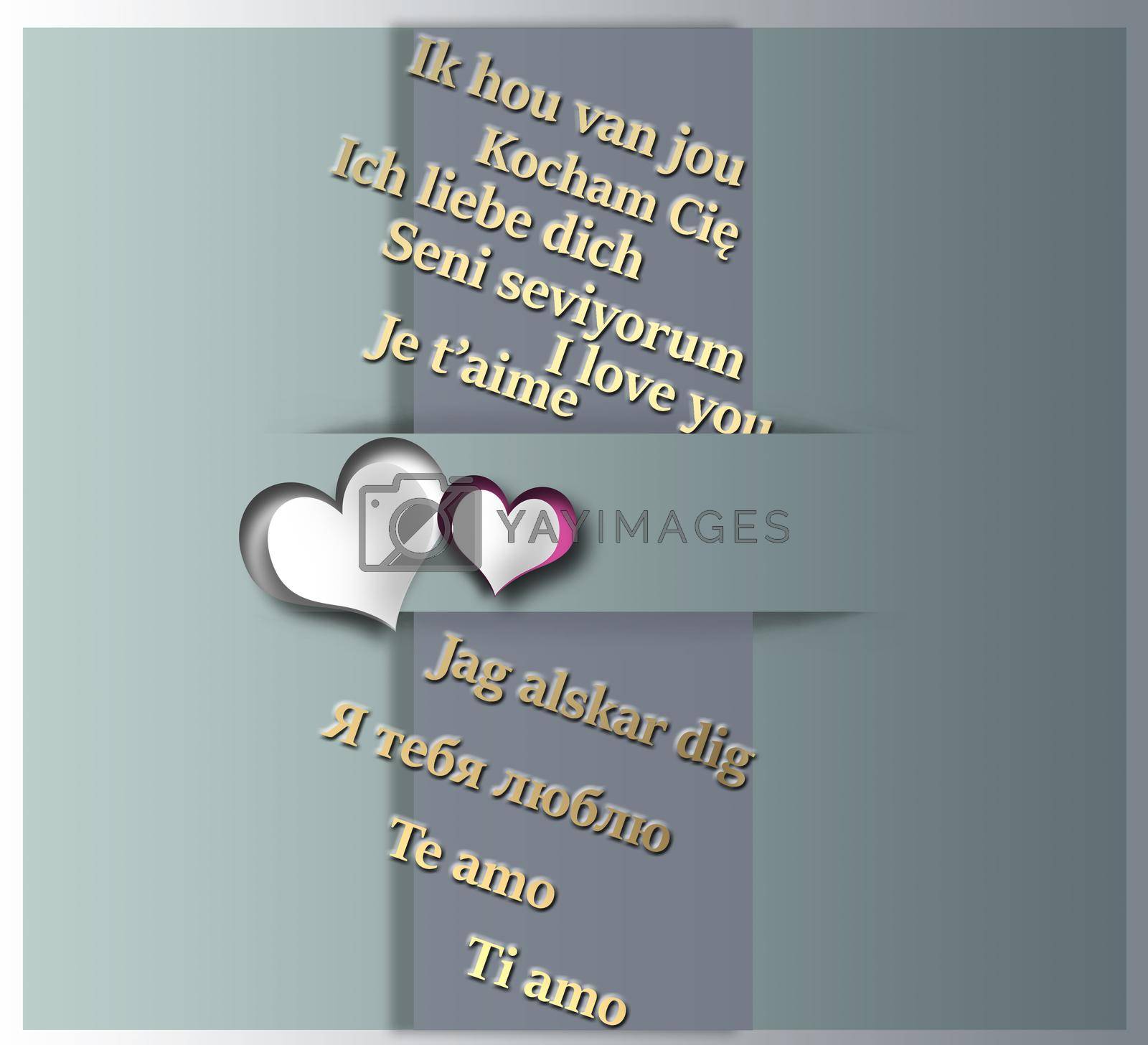 Royalty free image of I love you text in different Europian languages by NelliPolk