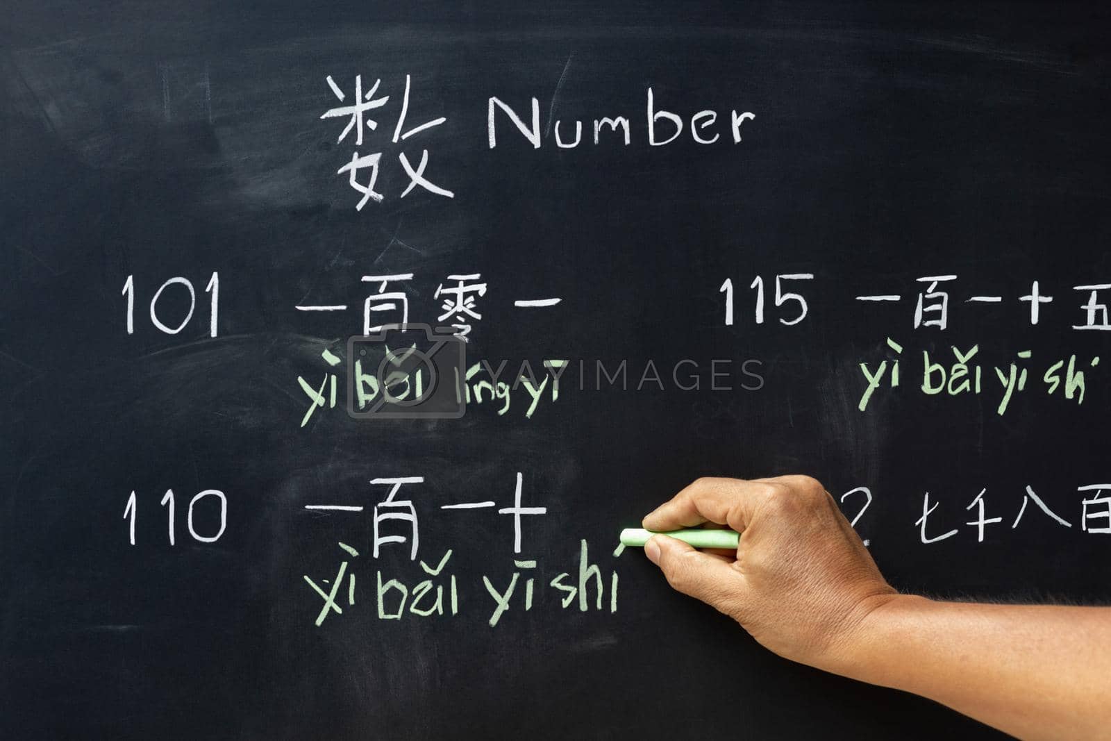 Royalty free image of Learning chinese alphabet "pinyin" in classroom. by toa55