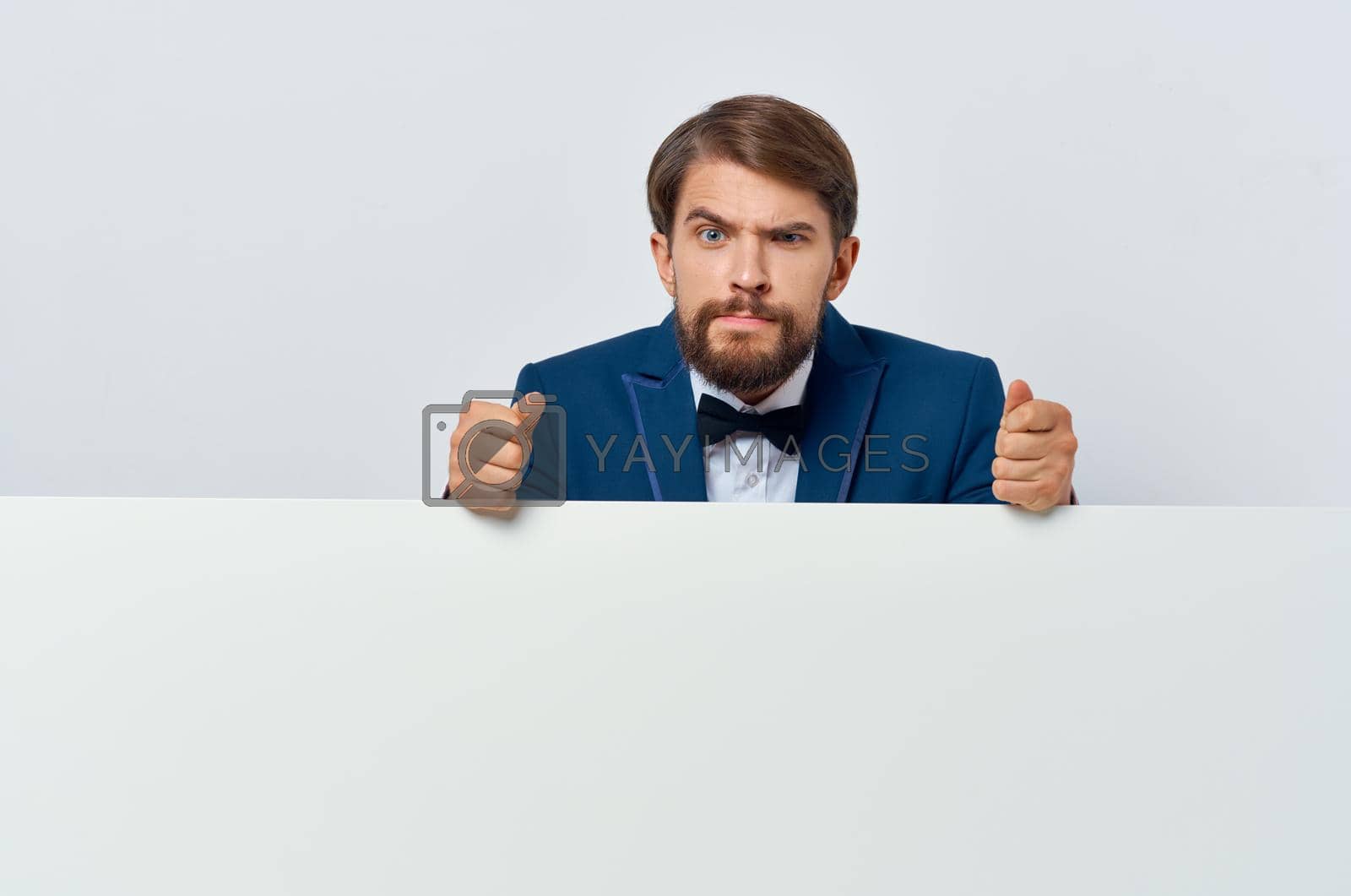 Royalty free image of business man emotion presentation white mocap poster advertising executive by SHOTPRIME