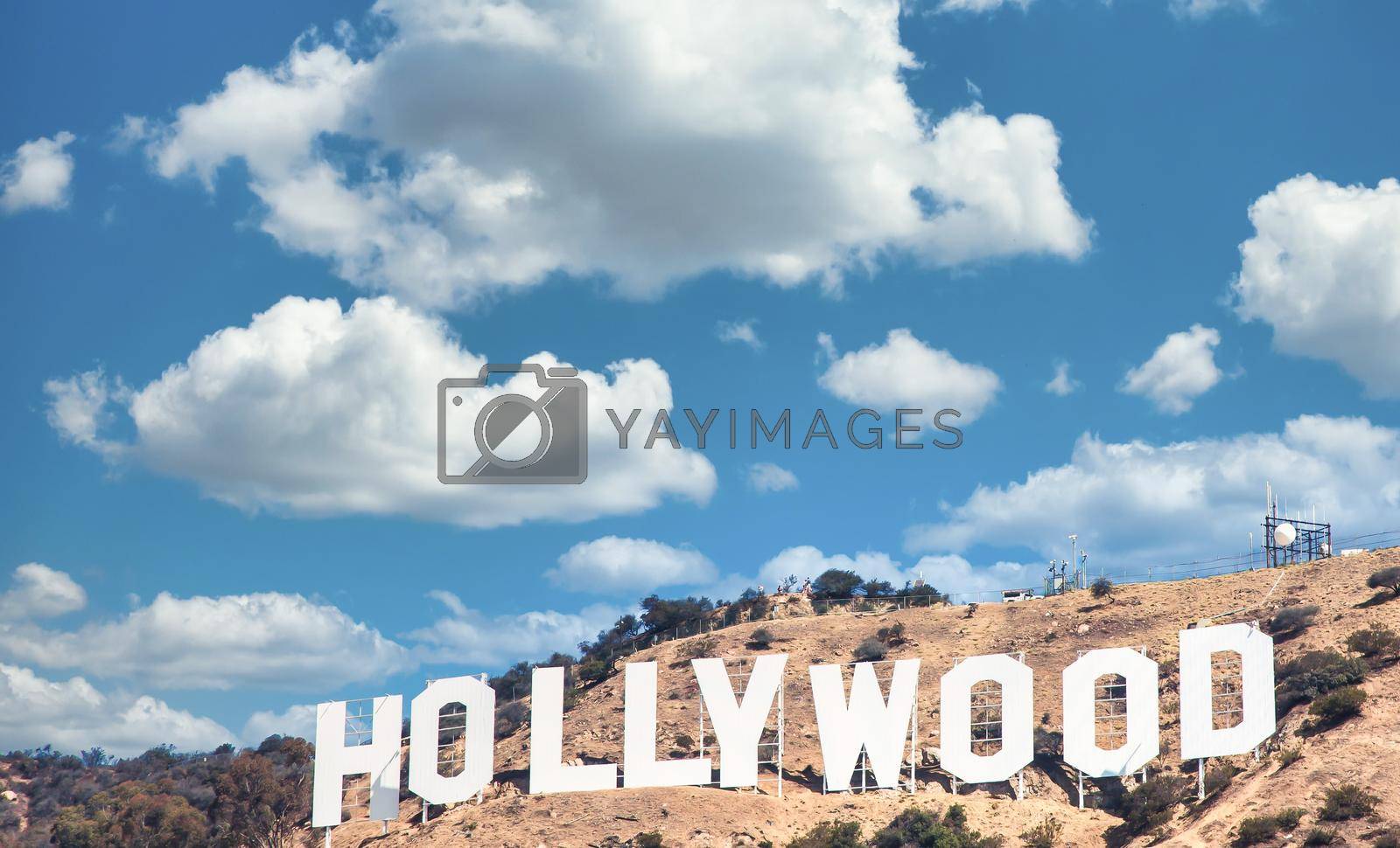 Royalty free image of Hollywood sign in Los Angeles on blue sky by Perseomedusa