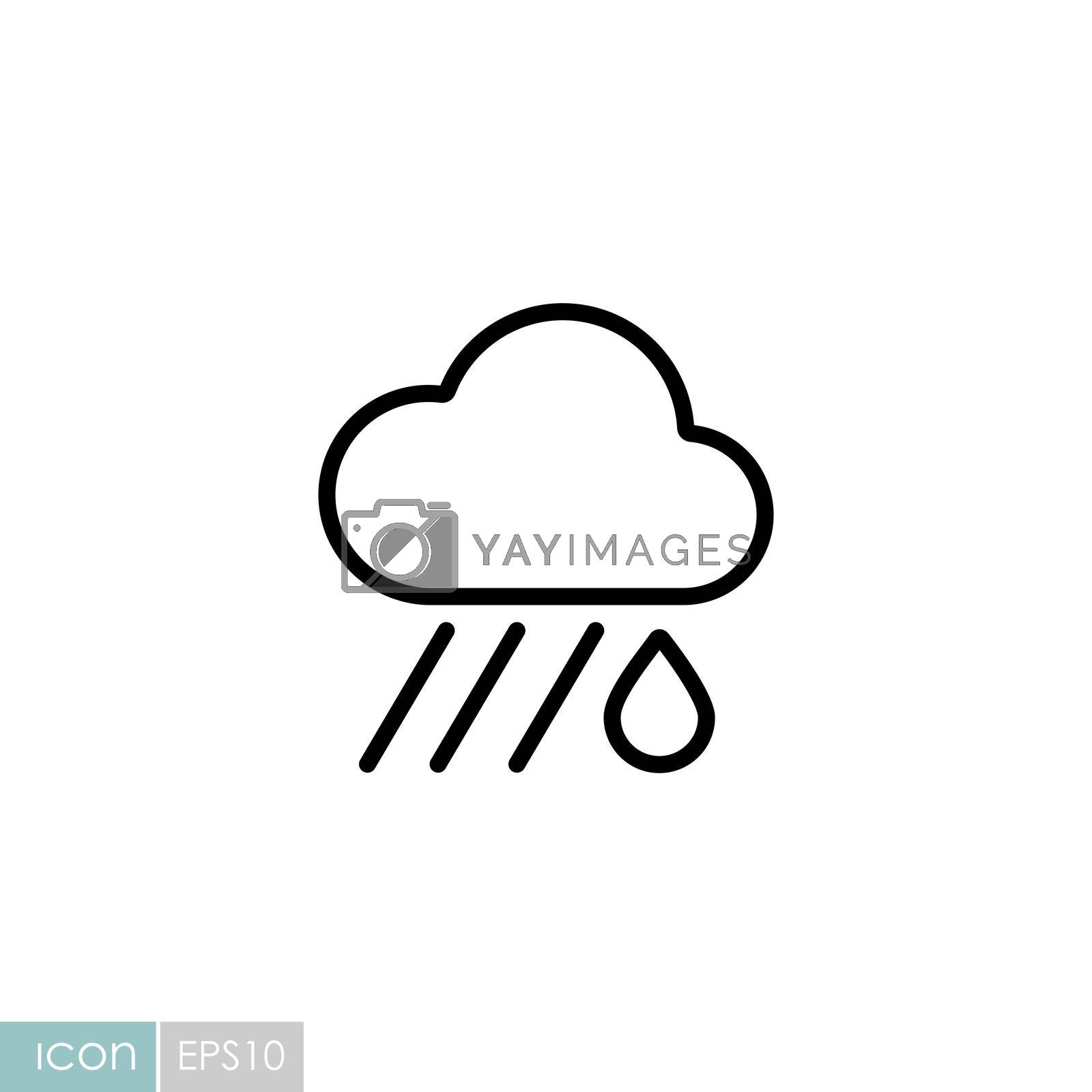 Royalty free image of Raincloud with raindrop vector icon. Weather sign by nosik
