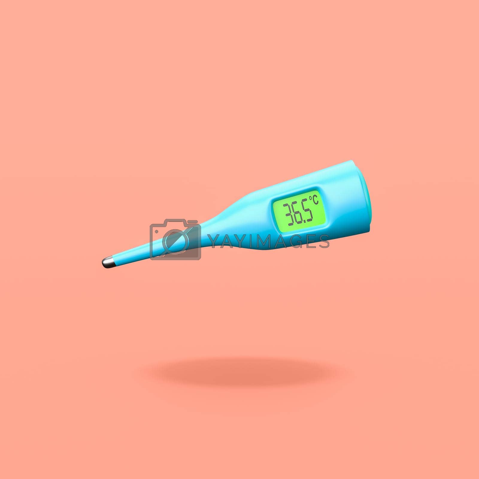 Royalty free image of Clinical Digital Thermometer on Orange Background by make