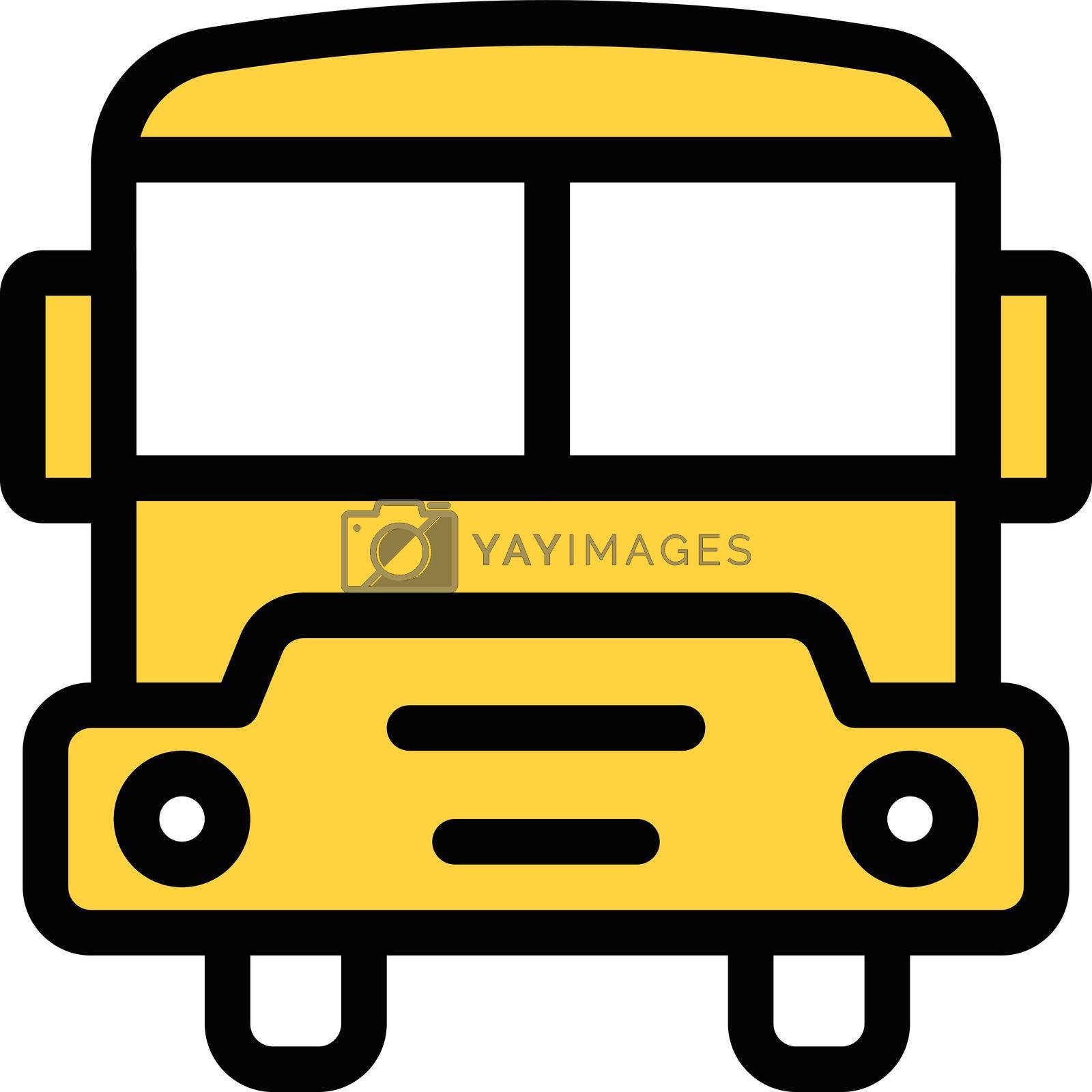 bus vector colour line icon