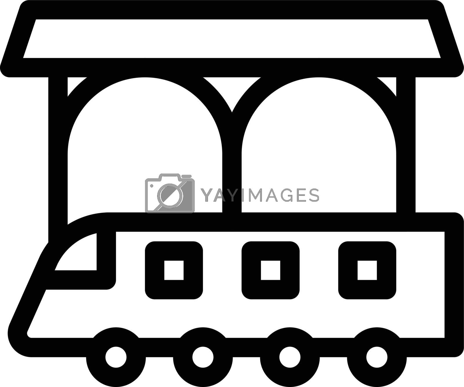 train vector thin line icon