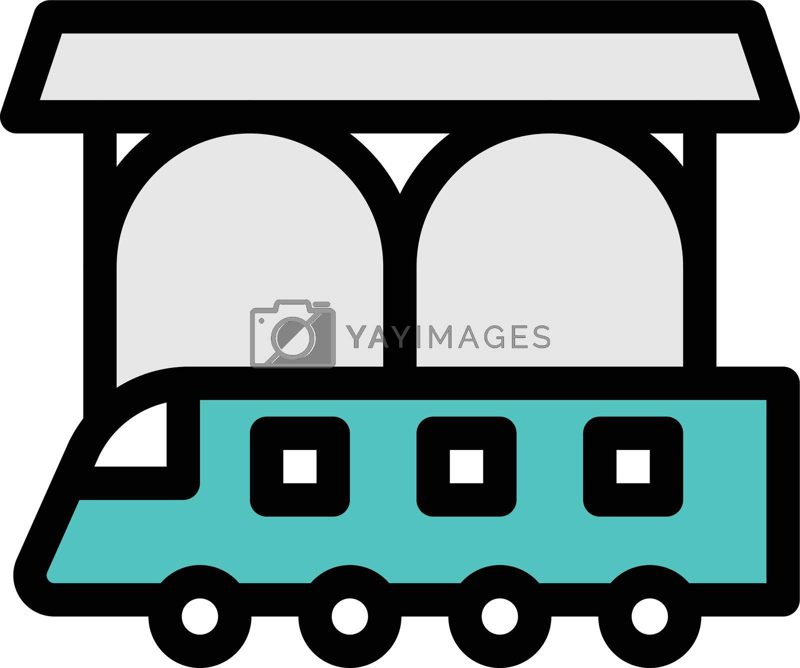 train vector colour line icon