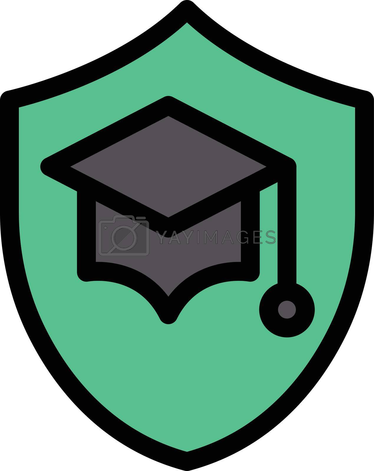 shield education vector line colour icon
