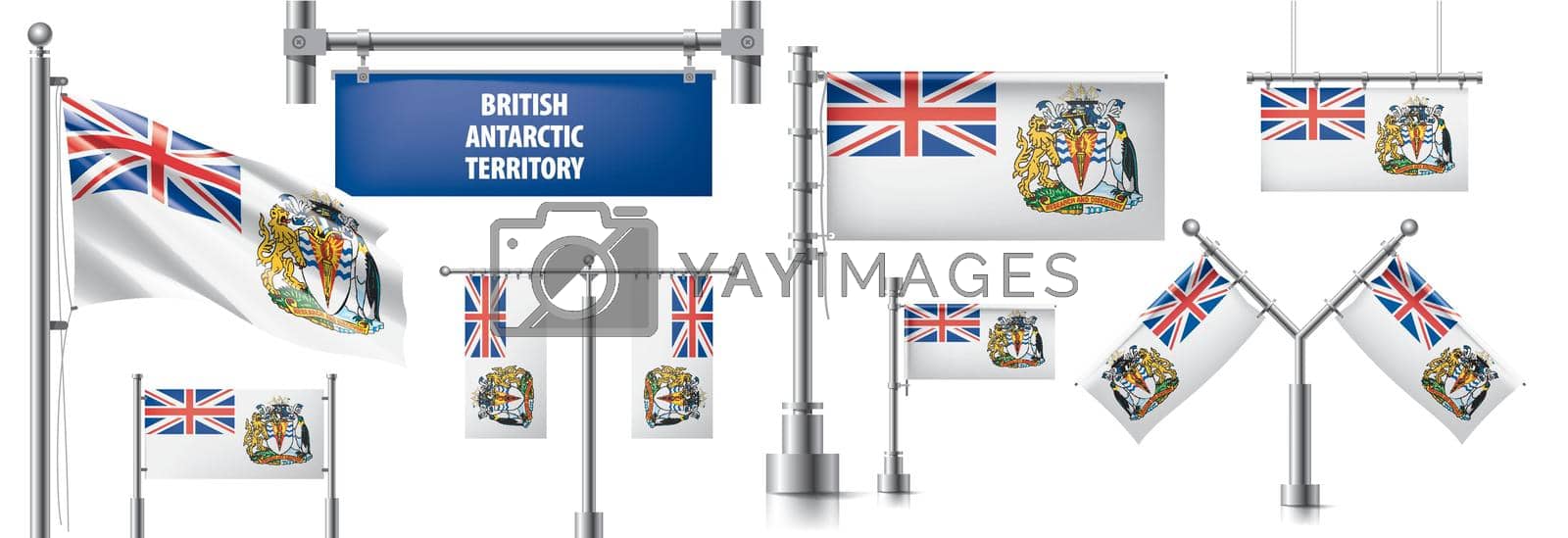 Royalty free image of Vector set of the national flag of British Antarctic Territory by butenkow