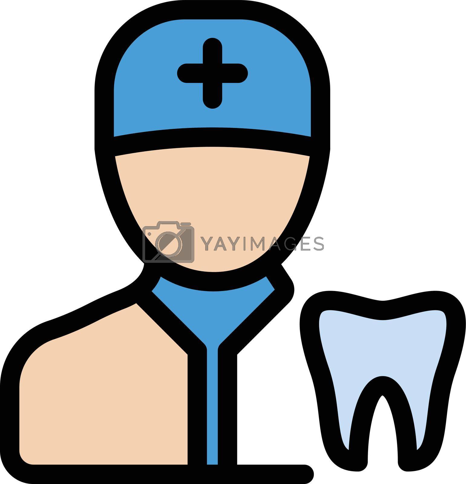 dentist vector line colour icon