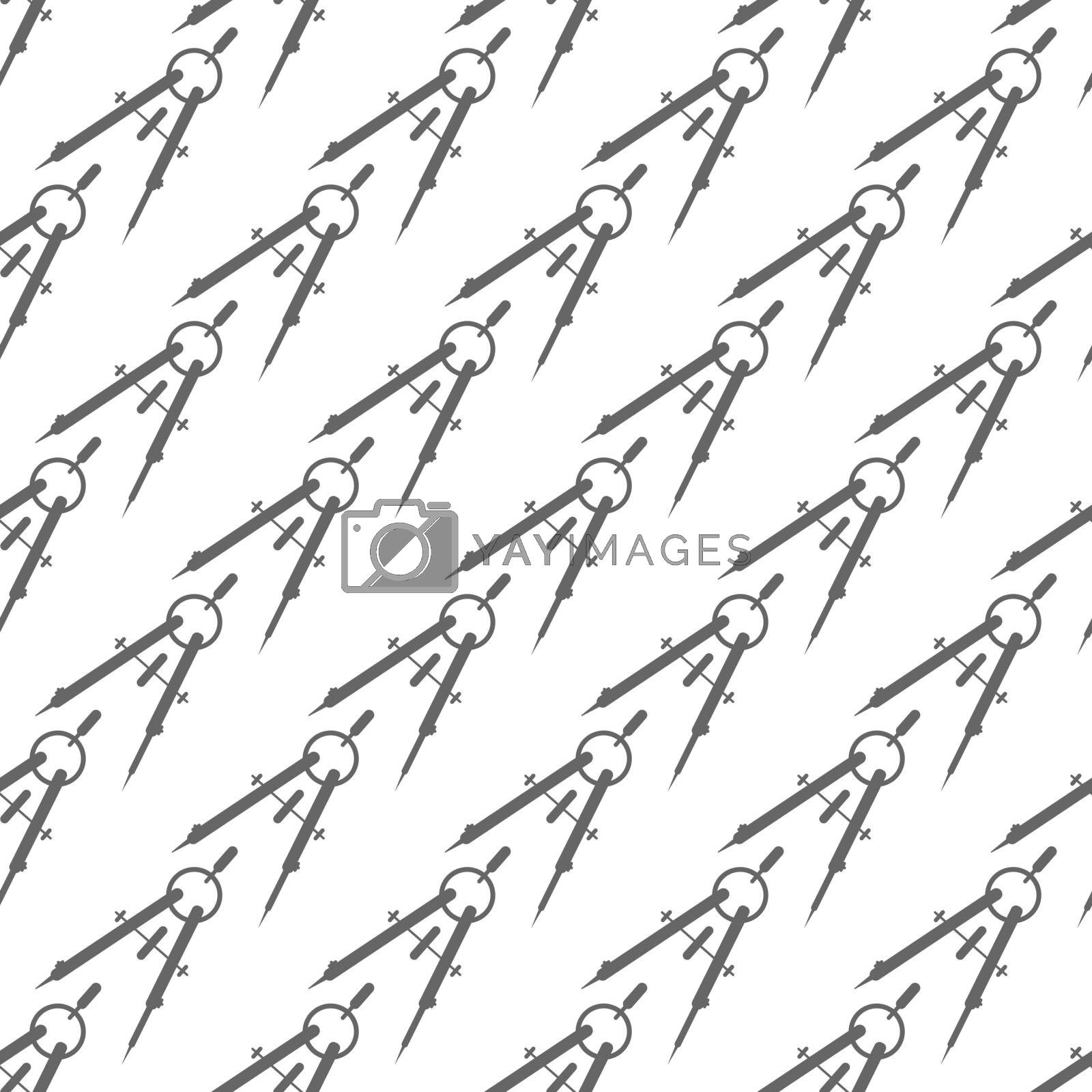 Compasses. Seamless pattern for simple backgrounds. Flat design.