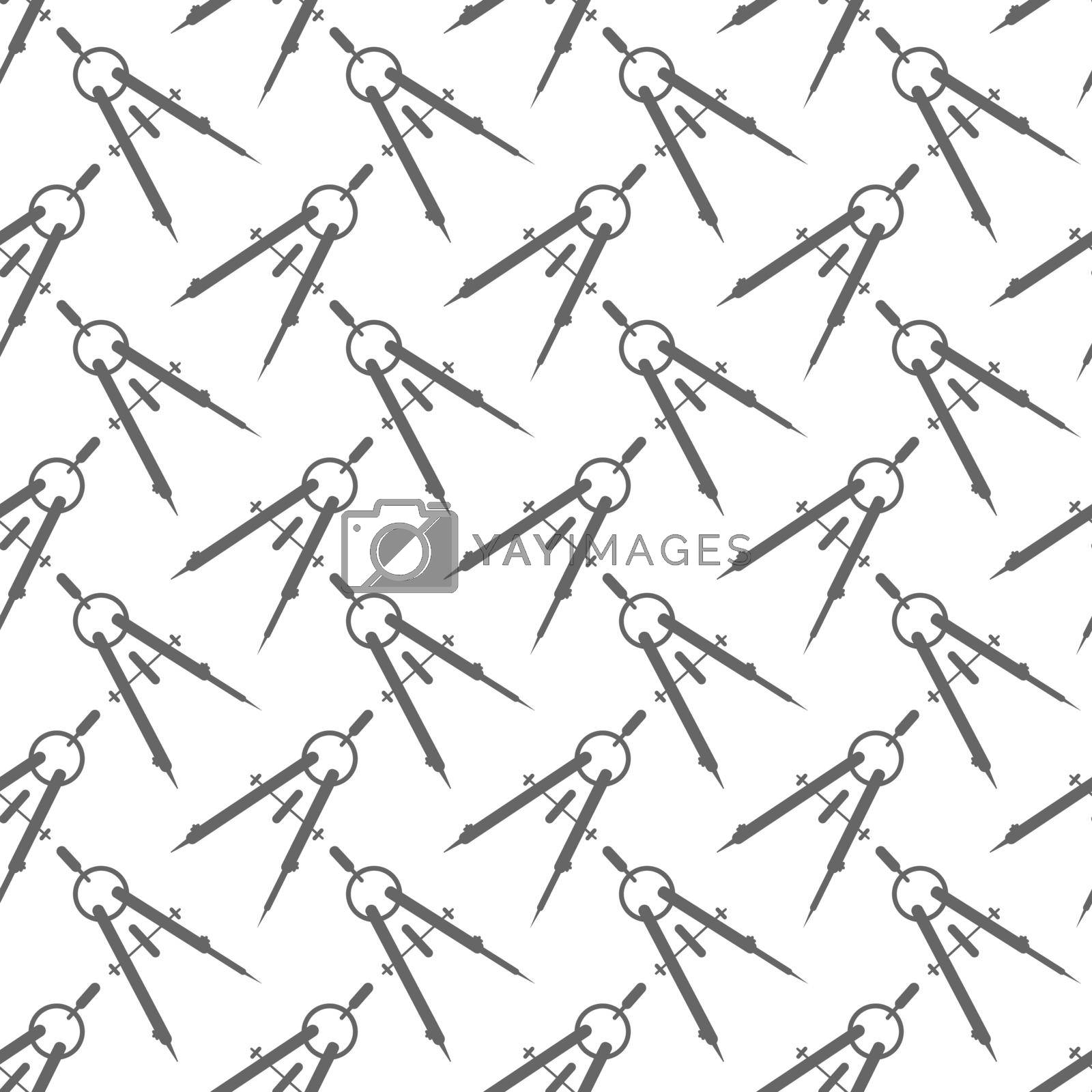 Compasses. Seamless pattern for simple backgrounds. Flat design.