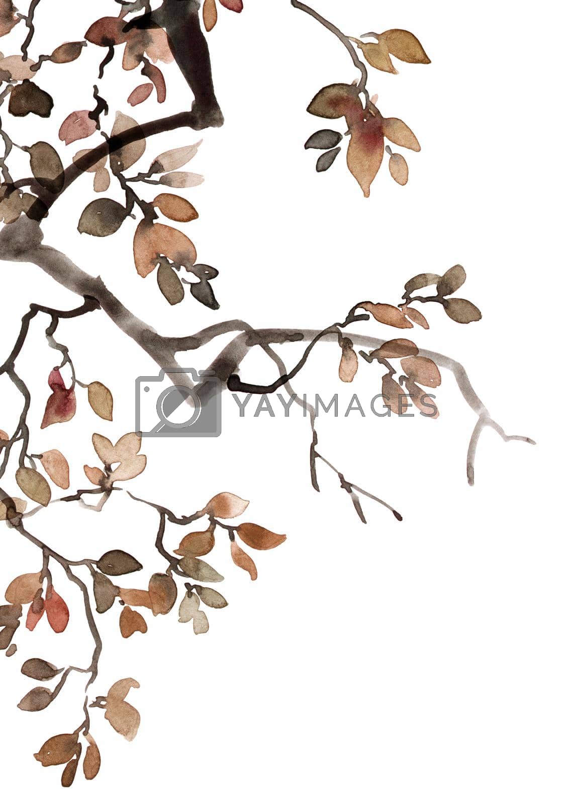 Royalty free image of Watercolor tree foliage by Olatarakanova