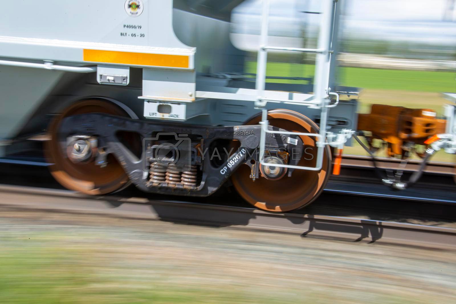 Blurrred Train Wheels panned photo in Saskatchewan Canada