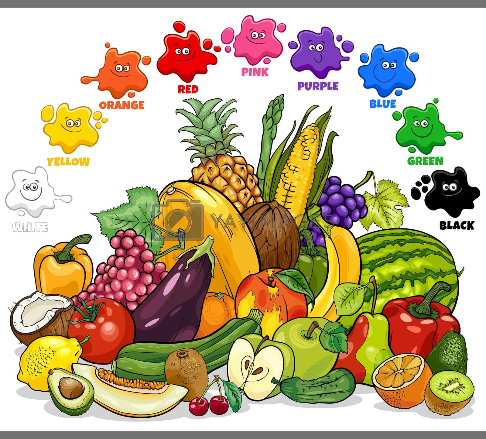 Royalty free image of basic colors for children with fruits and vegetables group by izakowski