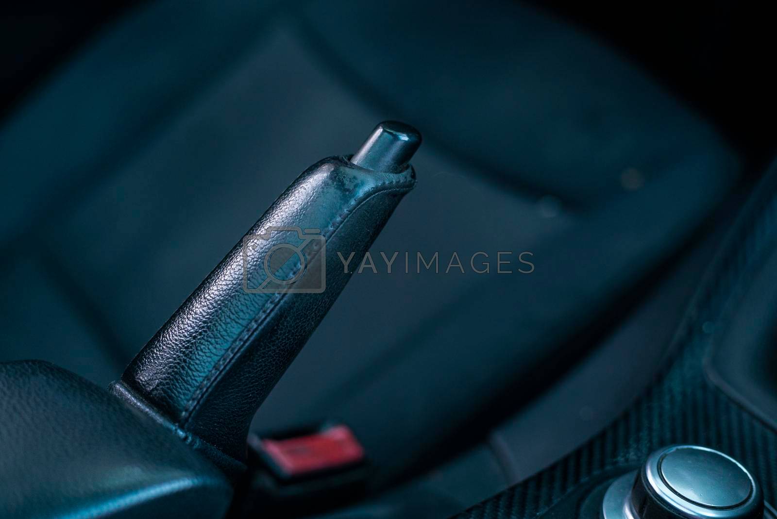 Royalty free image of Detail of the handbrake lever of the car by pippocarlot